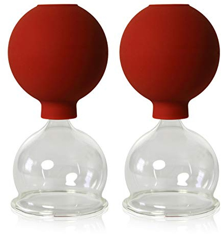 Lauschaer Glas Schröpfgläser mit Ball 2 Stück 55mm zum professionellen, medizinschen, feuerlosen Schröpfen, Schröpfglas, Schröpfgläser,