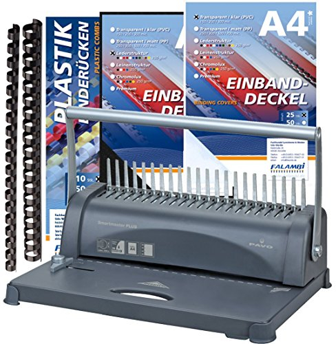 Bindegerät Pavo Smartmaster PLUS inkl. Zubehör 155 Teile, stanzt bis 12 Blatt - bindet bis 350 Blatt