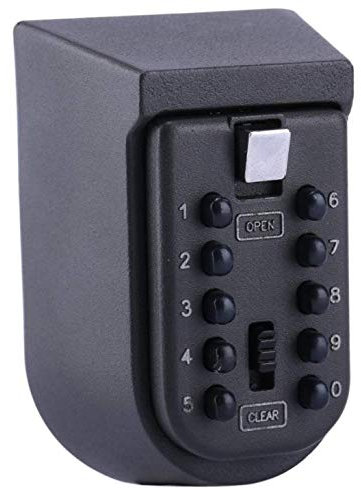 Caja fuerte para llaves con cerradura de combinación para montaje en pared, color negro