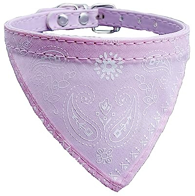 Newtensina Mode Hundebandana Halsband HundeHalsband Junge Mittel Bandana Hündchen Bandana mit Halsband für Hunde - Pink - S