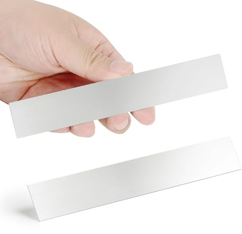 Anodo di Zinco Puro 2 Pezzi, 6 x 1 x 0,04 Pollici (19 GA) 99,99% Foglio per Zincatura Galvanica, Elettrodo ad Alta Purezza