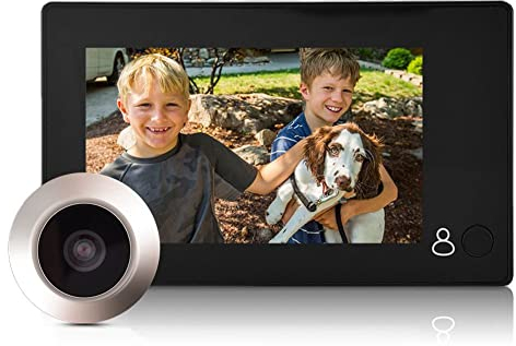 ASHATA Digitaler Türspion, 4,3 Zoll HD TFT LCD Farbdisplay Türspion Kamera,145 Grad Weitwinkel Türklingel Home Security Kamera Türklingel Sicherheitssystem für 35-110mm Türstärken