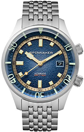Spinnaker Herren 42mm Bradner Automatik Pacific Blue 3-Zeiger-Uhr mit Edelstahlarmband SP-5062-22