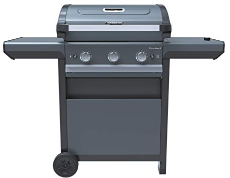 Campingaz Gas BBQ 3 Series Select S, Barbecue Gas Grill with 3 Stainless Steel Burners, 1 Side Burner, Lid with Thermometer, InstaClean Aqua, Culinary Modular System, 10.2 kW