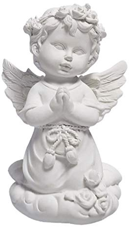EXCEART Decorativo Angelo Statue E Figurine Resina Angelo Statua Scultura Giardino Statua Figura Tavolo Padrona Decorazione Religiosa Cattolici 13X8cm