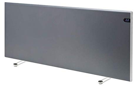 Adax Neo Portable Electric Panel Heater/Convector Radiator With Timer, Thermostat, Modern, Slimline (Lava Grey, 600W)