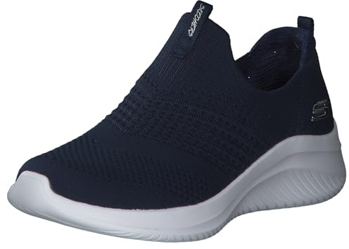 Skechers Ultra Flex 3.0 Classy Charm, Zapatillas Mujer, Azul (Navy Knit/Trim) , 38 EU