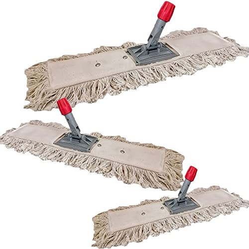 Scopa a Frange in Cotone 100% con Telaio Supporto Lava Pavimento di cm 40-60-80 Panno Professionale Prodotto Made in Italy di Alta qualita'-Scopa con Telaio cm 60