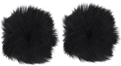 USTNIR Pack de 2 Furry extérieure Muff Windscreen Muff Noir 1cm Pare Brise extérieur Poilu pour Toutes Les Cravates compactes avec Cravate de Microphone