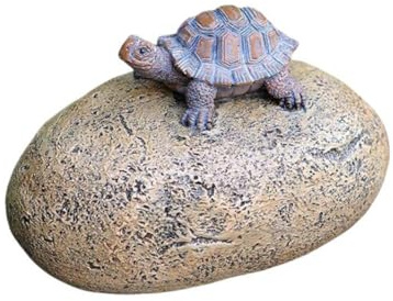 Hiding A Key Outdoor Turtle Fake Stone Hidden Key Rock Waterproof Outdoor Fake Stone Spare Key Hidden in Real Looking Stone Resin Key Hiding Device for Landscape Courtyard Garden Decor (Style 2)