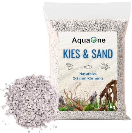AquaOne Akvariumsgrus och Sand 5 kg I Bottenmaterial ljus svart färgad fin medel grov I Akvariumsgrus Premium Kvalitet I Kvartssand Akvariumsgrus Deko Aquascaping Kornstorlek (noa 2-5mm)