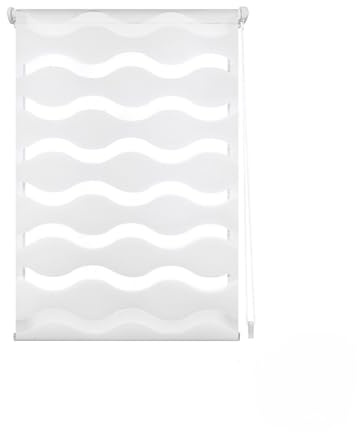 ECOMMERC3 | Estor Enrollable Noche y Día Montaje SIN Herramientas Tamaño 37x150 - Estor Noche y Día SIN Taladro Tamaño Tela 34x145 - Estor Noche y Dia Easyfix Blanco