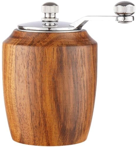 Muteitt Macinasale E Pepe Macinapepe a Manovella in Legno Macinapepe in Stile Barattolo di Vino Macinacaffè Regolabile con Nucleo in Ceramica per Uso Cucina