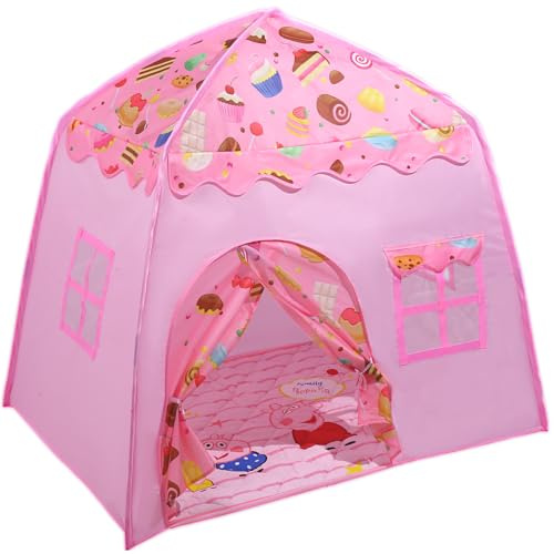 Pop Up Tents for kids, Playhouse for kids outdoor & indoor with Premium Fabric, Sturdy Frame, Easy 2-Step Setup, 51x39x49 inches (pink)