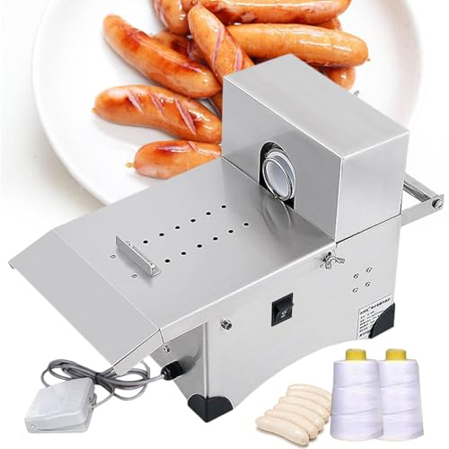 220W Electric Sausage Tying Knotting Machine, Stainless Steel Sausage Knot Machine, Commercial Sausage Linker Machine for Restaurant,Max Diameter 50mm, Sausage Stuffer,110V