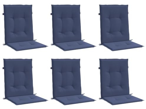 vidaXL Niedriglehner-Auflagen 6 STK. Marineblau Stoff