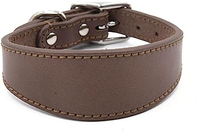 BHFYOB Leder Hundehalsband Weich Gepolstertes Halsband für Windhunde, Salukis, Laufhunde, Hunde Verstellbares Halsband Große Hunderassen