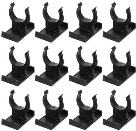 sourcing map 12Pcs 1.65''x1.38'' Plastic Leveler Leg Toe Kitchen Clips with Connector, Adjustable Furniture Legs Plinth Skirting Board Plinth Leveler Leg Clips for Sofa Cupboard Table, Black