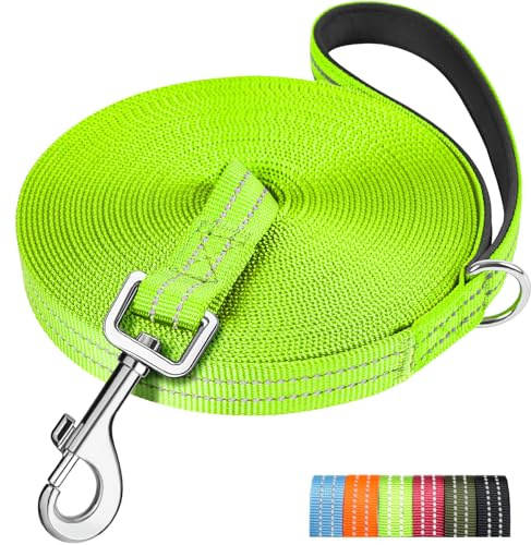 X XBEN Robuste & Leichte Schleppleine für Hunde, 3M 5M 10M 15M 20M 25M 30M 50M Schleppleine mit Handschlaufe, Lange Hundeleine mit Metallhaken, Reflektierend Laufleine für Kleine Mittlere Große Hunde
