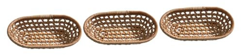 Zerodeko 3pcs Simple Rattan Woven Towel Storage Basket for Home Office and Hotel Compact Organizer for Small Towels for Laundry Room and Bathroom Use