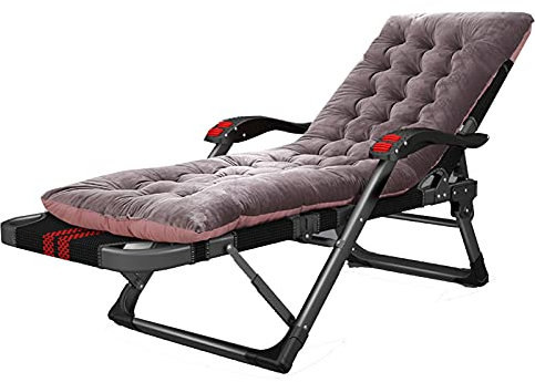 Klappbarer Gartenliegestuhl, verstellbare Sonnenliege, mit abnehmbarem Baumwollpolster und verdicktem Flachrohr, tragbarer Loungesessel für den Balkon zu Hause im Freien, Tragkraft 200 kg (Farbe: D)