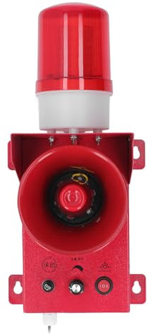 ANKROYU Alarme de sirène Industrielle, Alliage d'aluminium 130 DB Volume réglable Haute Puissance stroboscopique d'urgence, Alarme Industrielle stroboscopique étanche pour Usine (DC24V)