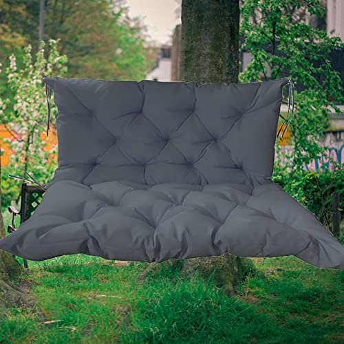 Outdoor 3-Sitzer Veranda Schaukel Kissen mit Rückenlehne für Garten Hinterhof und Balkon Wetterfest und Bequem Schaukel Sitzkissen