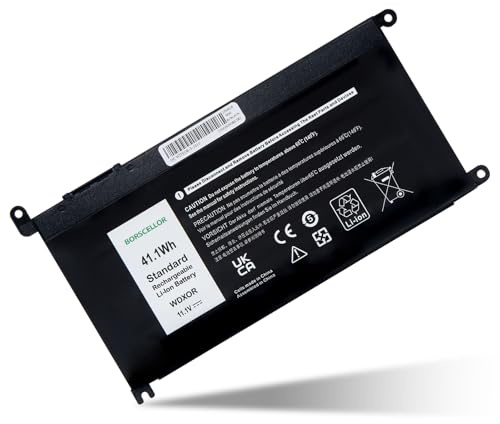 BORSCELLOR WDX0R WDXOR - Batteria per PC portatile Dell Latitude 3480 3580 3189 3379, Inspiron15 5565 5567 5568 5578 5579,7560 7570 7573 7579, Vostro 5468 568 CRH3 TT. 2JX4 FC92N 11.1v 41.1Wh