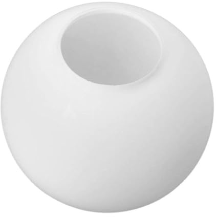 Frosted Glass Lamp Shade – 20cm Opal White Globe Replacement with 7cm Smooth Opening (Shade Only, No Lip) for Mid-Century Pendant Light