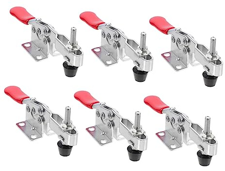 DOITOOL 10 Piezas Abrazadera Horizontal Rápida Mango Antideslizante Herramienta de Sujeción Fija para Bricolaje y Carpintería