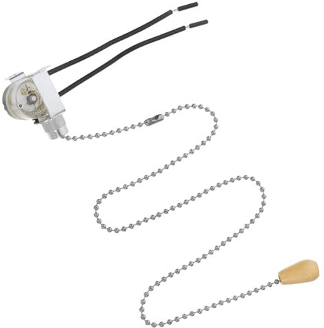 Operitacx Interrupteur à Chaîne pour Ventilateur de Plafond Interrupteur Mural pour Éclairage avec Commande Facile Remplacement pour Lampes Murales et Plafonniers Compatible