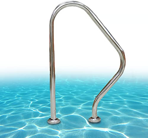 MYRDBT Pool Rail Pool Railing, Pool Handrail, Pool Rails for Inground Pool Entry,304 Stainless Steel 260lbs Load Capacity Swimming Pool Handrail,Easy Mount Hand Grab Rail