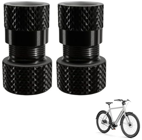 2 Stück Presta Ventil Adapter Fahrradreifen,Sclaverandventil Adapter Französisches Ventil Fahrrad,Schrader Presta Adapter,mit Ventil-Kappen und Deckel,Presta-Schrader-Adapter für Bikes E-Bikes
