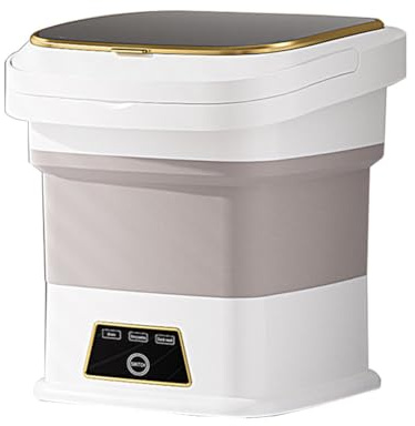 HGTRH Lavatrice Portatile Pieghevole, Lavatrice Mini Portatile 13 Litri Tre modalità Funzione di Disidratazione per Biancheria Intima E Capi di Piccole Dimensioni Cream