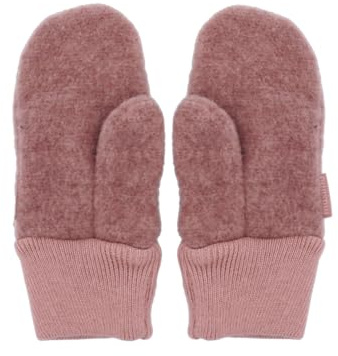 maximo GOTS MINI-Fausthandschuhe Daumen, Wollfleece, Strickbund