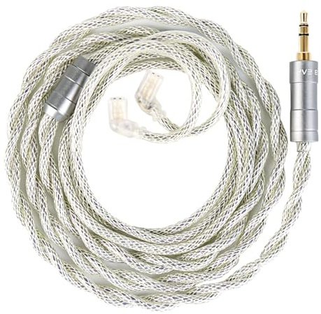 KBEAR IEM, cavo di aggiornamento Hi-Fi per monitor in-ear, cuffie con 2 pin QDC e connettore da 3,5 mm, intreccio di rame ibrido a 173 core, compatibile con K-Z ZS10 Pro ZS12 Pro X ZAX