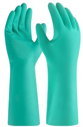 WJIAYAO Reinigungshandschuhe 1 Paar Nitril-Lösungsmittelhandschuhe, ölbeständiger, rutschfester Handschuh, chemische Haushaltsreinigungswerkzeuge, wasserdichter langer(XL)