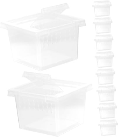EPIGEIST 10 Stück Kunststoff Terrarienkasten für Reptilien mit Transparentem Design und Einfacher Reinigung für Echsen Geckos und Spinnen zur Zucht und Aufzucht