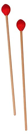 TOPBATHY 2 Stück Marimba Schlägel mit Rotem Kopf Buche und Nylonkern Glatte Oberfläche nicht Leicht zu Brechen für Anfänger und Profis Beim Spielen von Schlaginstrumenten