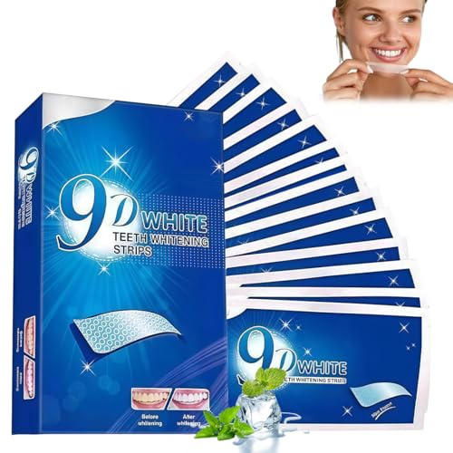VRYNDH 28 Pièces Blanchiment Dentaire, whitening strips,Saveur menthe Bandes de Blanchiment Instantané, white bande blanchissante, Douces pour les Dents Aide à Eliminer Café, Soda, vin Tache