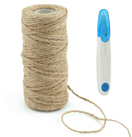 Jute Cord 100 m 2 mm Tear-Resistant Natural Jute Cord Package Cord Garden Cord Twine Decoration Crafts Packaging Wedding Decorations Crafts