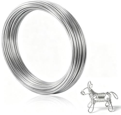 3mm Aluminum Craft Wire, 65 Feet Bendable Metal Craft Wire | Flexible Aluminum Armature Wire for DIY Jewelry Making, Doll Making, Sculpting, DIY Crafts, Weaving