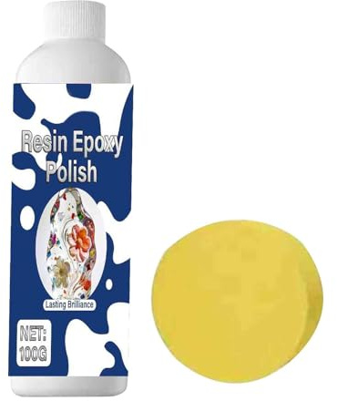 Kit lucidante per resina - Rimuove con Spugna - Pasta per Lucidatura | per Mobili, Tavoli, Opere, Cucina, Bagno e Top
