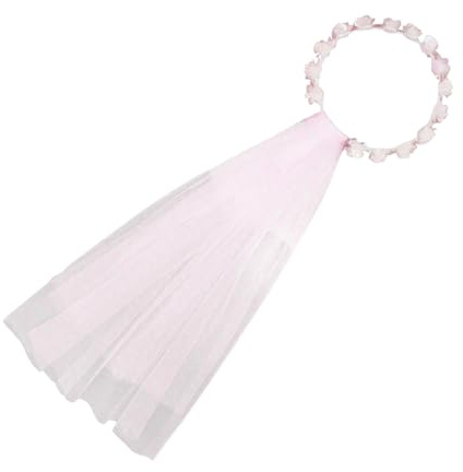 COOLHOOD Coronas florales artesanales con banda flexible adecuadas para bodas, fiestas de disfraces y ocasiones festivas, tocado floral con velo adjunto