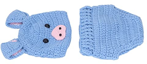 Costumes de Photographie D'animaux Mignons pour Bébés, Accessoires Confortables en Fil de Laine pour Bébés Filles et Garçons de 0 à 3 Mois, Matériau Non Abrasif (BLUE)