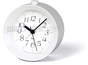 Lemnos Wecker Riki/Designer Wecker Analog ohne Ticken/Reisewecker in japanischer Qualität/analoger Wecker ohne Ticken/Wecker batteriebetrieben mit Snooze & Licht – Farbe Weiß