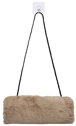 SwirlColor Handmuff, Gurttaschen-Design Handwärmer Khaki Kunstpelz Handmuff für Damen 1St, Mit Transparentem Haken 1St.
