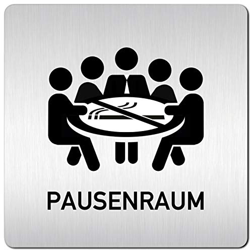 Türschilder24 XXL Schild - Türschild (B) • 125 x 125 x 1,5 mm • Pausenraum Aufenthaltsraum Teeküche Nichtraucher 003 • Aluminium Vollmaterial • 100% Made in Germany