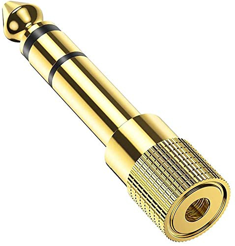JSTH Adattatore jack da 6,35 mm maschio a 3,5 mm femmina, stereo, jack adattatore per cuffie, pianoforte, amplificatore, chitarra elettrica, scheda audio, basso, smartphone, tablet