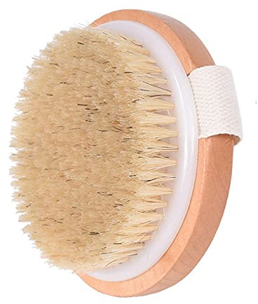 Badebürsten Trockenbürste, Rückenbürste Körperbürste Peelingbürste Saunabürste, Body Dry Brush Bürsten mit natürliche Borsten Massagebürste verbessert Lymphfunktion, gegen Cellulite